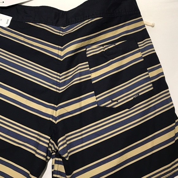 Men's swim trunks, navy and cream color - Picture 3 of 6
